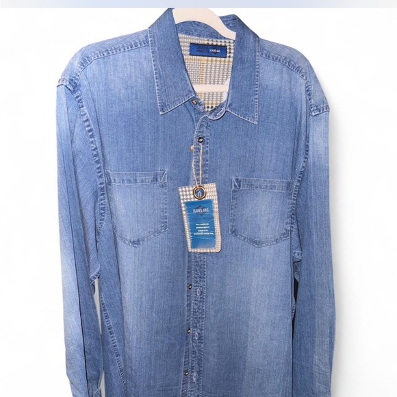 NWT Men’s XXL Joseph Abboud Light Blue Denim Shirt - Picture 1 of 3